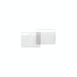 Lot de 100 porte badges souples 105x70 mm perforation oblongue - Port horizontal