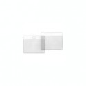 Lot de 100 porte badges souples 105x70 mm perforation oblongue - Port horizontal