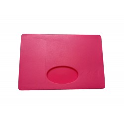 Porte carte rigide avec fenêtre rose